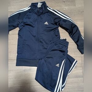 Adidas Navy Tracksuit with White Stripes